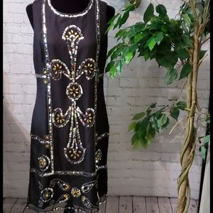 NWT International Concepts Blk Sequin Dress